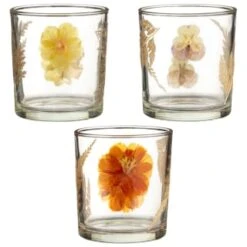 B&M Dried Flowers Tealight Holder - Orange -Home Accessories Store 380589 dried flowers tealight holder group