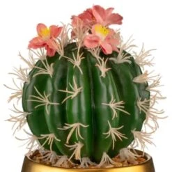 B&M Lush Paradise Cactus In Gold Pot -Home Accessories Store 380714 cactus in gold pot 2