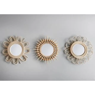B&M Rattan Mirror 3pk 3 B&M Rattan Mirror 3pk