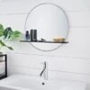 B&M Bathroom Mirror With Wooden Shelf -Home Accessories Store 381363 bathroom mirror with wooden shelf