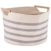 B&M Rhodes Striped Basket - Cream -Home Accessories Store 381883 rhodes stripe basket