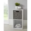 Lamia Lokken Cube Shelving Unit & Basket -Home Accessories Store 381894 lamia grey wicker lokken storage cube