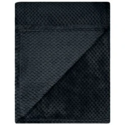 B&M Waffle Fleece Throw - Black 8 B&M Waffle Fleece Throw - Black -Home Accessories Store 383147 supersoft waffle fleece throw black 3