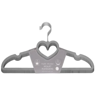 B&M Velvet Heart Shaped Hangers 8pk - Grey 3 B&M Velvet Heart Shaped Hangers 8pk - Grey
