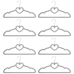 B&M Velvet Heart Shaped Hangers 8pk - Grey 8 B&M Velvet Heart Shaped Hangers 8pk - Grey -Home Accessories Store 383671 8pk velvet shaped hangers hearts grey