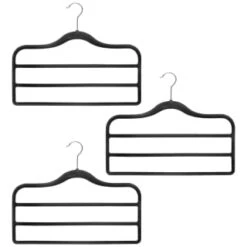 B&M Velvet Trouser Hangers 3pk - Black 8 B&M Velvet Trouser Hangers 3pk - Black -Home Accessories Store 383688 3pk pure velvet trouser hangers black