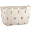 Diamond Embossed Cream Storage Basket - Large 1 Diamond Embossed Cream Storage Basket - Large -Home Accessories Store 384959 diamond embossed storage basket cream large