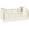 Midi Stacking Fold Flat Crate 30.6 X 20.5 X 12.6cm - Cream -Home Accessories Store 384974 home essentials midi stacking fold flat crate cream 2