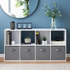 New Release -Home Accessories Store 385647 lokken 8 cube shelving with 4 baskets