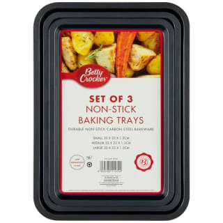 Betty Crocker Non-Stick Baking Tray Set 3pc 3 Betty Crocker Non-Stick Baking Tray Set 3pc