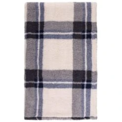 Simply Everyday Check Sherpa Throw - Navy 9 Simply Everyday Check Sherpa Throw - Navy -Home Accessories Store 388694 navy check sherpa throw 2