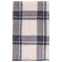 Simply Everyday Check Sherpa Throw - Grey 9 Simply Everyday Check Sherpa Throw - Grey -Home Accessories Store 388697 grey check sherpa throw 2