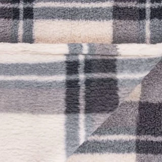 Simply Everyday Check Sherpa Throw - Grey 5 Simply Everyday Check Sherpa Throw - Grey - Image 3