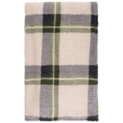 Simply Everyday Check Sherpa Throw - Green 9 Simply Everyday Check Sherpa Throw - Green -Home Accessories Store 388700 green check sherpa throw 2