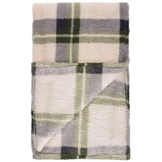 Simply Everyday Check Sherpa Throw - Green 4 Simply Everyday Check Sherpa Throw - Green - Image 2