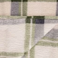 Simply Everyday Check Sherpa Throw - Green 8 Simply Everyday Check Sherpa Throw - Green -Home Accessories Store 388700 green check sherpa throw 4