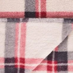 Simply Everyday Check Sherpa Throw - Red -Home Accessories Store 388703 red check sherpa throw 4
