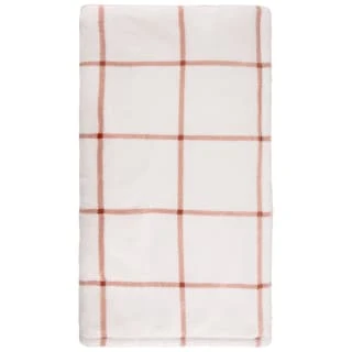 B&M Winston Check Sherpa Throw - White 4 B&M Winston Check Sherpa Throw - White - Image 2