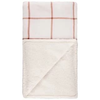 B&M Winston Check Sherpa Throw - White 5 B&M Winston Check Sherpa Throw - White - Image 3