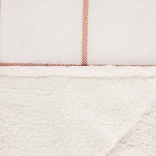 B&M Winston Check Sherpa Throw - White 6 B&M Winston Check Sherpa Throw - White - Image 4