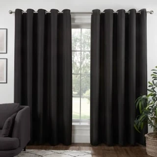 B&M Colorado Hopsack Fully Lined Black Eyelet Curtains 46 X 54" 3 B&M Colorado Hopsack Fully Lined Black Eyelet Curtains 46 X 54"