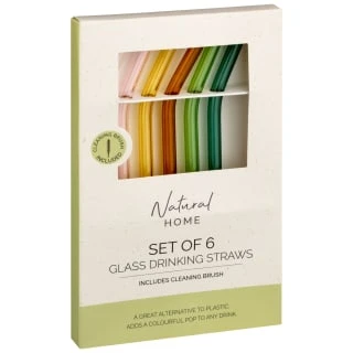 B&M Natural Home Set Of 6 Glass Drinking Straws 3 B&M Natural Home Set Of 6 Glass Drinking Straws