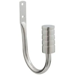 B&M Small Silver Barrel Curtain Hold Backs 2pk -Home Accessories Store 390195 silver small barrel hold backs 2