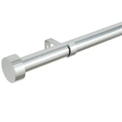 B&M Shiny Nickle Stud End Curtain Pole 120 - 220cm