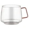 B&M Glass Mug With Coloured Handle -Home Accessories Store 390328 glass mug with coloured handle