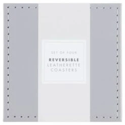 B&M Reversible Leatherette Coasters 4pk