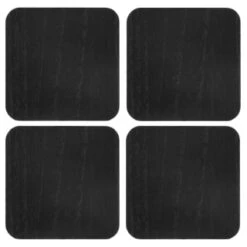 B&M Black Wooden Coasters 4pk -Home Accessories Store 390404 4pk wooden coasters solid wood black 2