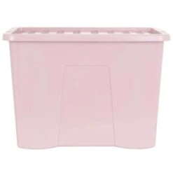 B&M Storage Box With Lid 80L - Dusty Pink -Home Accessories Store 391383 dusty pink 80l storage box and lid