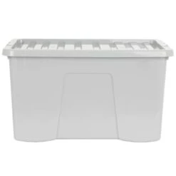 B&M Storage Box With Lid 60L - Grey -Home Accessories Store 391387 grey 60l storage box 4