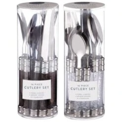 Simply Everyday Bubble Cutlery Set 16pc - Charcoal -Home Accessories Store 392130 16 piece cutlery set clear