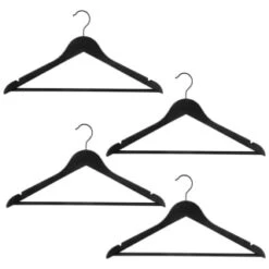 B&M Matt Black Wooden Hangers 4pk -Home Accessories Store 392148 4pk matte black wooden hangers 2