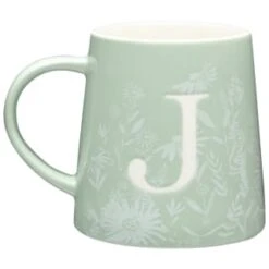 B&M Floral Alphabet Mug (Assorted) -Home Accessories Store 394397 floral alphabet mug green j