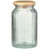 B&M Large Ribbed Glass Jar With Wooden Lid -Home Accessories Store 394426 ribbed glass jar with wooden lid large 2