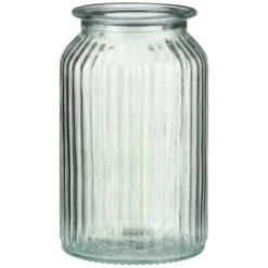 B&M Large Ribbed Glass Jar With Wooden Lid 8 B&M Large Ribbed Glass Jar With Wooden Lid -Home Accessories Store 394426 ribbed glass jar with wooden lid large 3