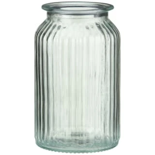 B&M Large Ribbed Glass Jar With Wooden Lid 5 B&M Large Ribbed Glass Jar With Wooden Lid - Image 3