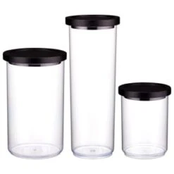B&M Canister With Airtight Wooden Lid 1.7L -Home Accessories Store 394622 394623 394624 1 7l canister with black lid group