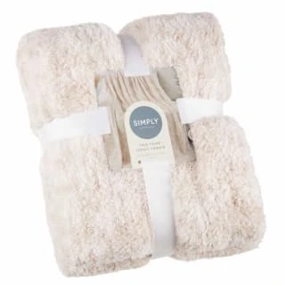 B&M Simply Two Tone Teddy Throw - Natural 3 B&M Simply Two Tone Teddy Throw - Natural