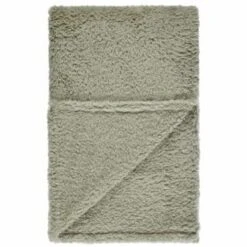 B&M Simply Two Tone Teddy Throw - Sage -Home Accessories Store 394928 simply plain teddy throw sage