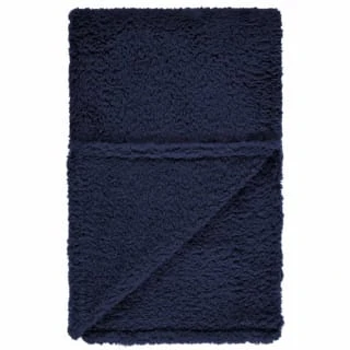 B&M Simply Teddy Navy Rolled Throw 4 B&M Simply Teddy Navy Rolled Throw - Image 2