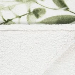 Winston Green Leaf Sherpa Throw -Home Accessories Store 394948 winston leaf sherpa throw green 3