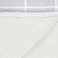 Winston Grey Check Sherpa Throw -Home Accessories Store 394978 winston grey check sherpa throw 2