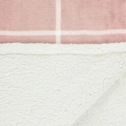 Winston Blush Sherpa Check Throw -Home Accessories Store 394980 winston check throw blush 2