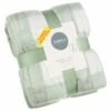 Simply Sage & Gingham Polar Fleece Throw 2pk -Home Accessories Store 395026 simply super soft throws 2pk sage gingham