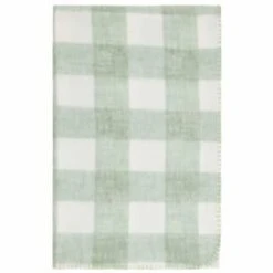 Simply Sage & Gingham Polar Fleece Throw 2pk -Home Accessories Store 395026 simply super soft throws 2pk sage gingham 2