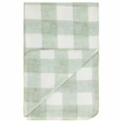 Simply Sage & Gingham Polar Fleece Throw 2pk -Home Accessories Store 395026 simply super soft throws 2pk sage gingham 4