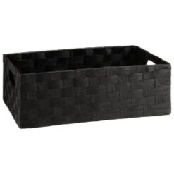 B&M Caen Set Of 3 Paper Rope Baskets - Black -Home Accessories Store 395869 caen set of 3 paper rope baskets black 3